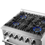 Forno Marco 30-Inch Dual Fuel Range, Stainless Steel, 4 Burners, 37,000 BTU, True Convection Oven, Energy Efficient - BonPrix Électroménagers
