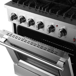 Forno Marco 30-Inch Dual Fuel Range, Stainless Steel, 4 Burners, 37,000 BTU, True Convection Oven, Energy Efficient - BonPrix Électroménagers