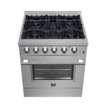 Forno Marco 30-Inch Dual Fuel Range, Stainless Steel, 4 Burners, 37,000 BTU, True Convection Oven, Energy Efficient - BonPrix Électroménagers