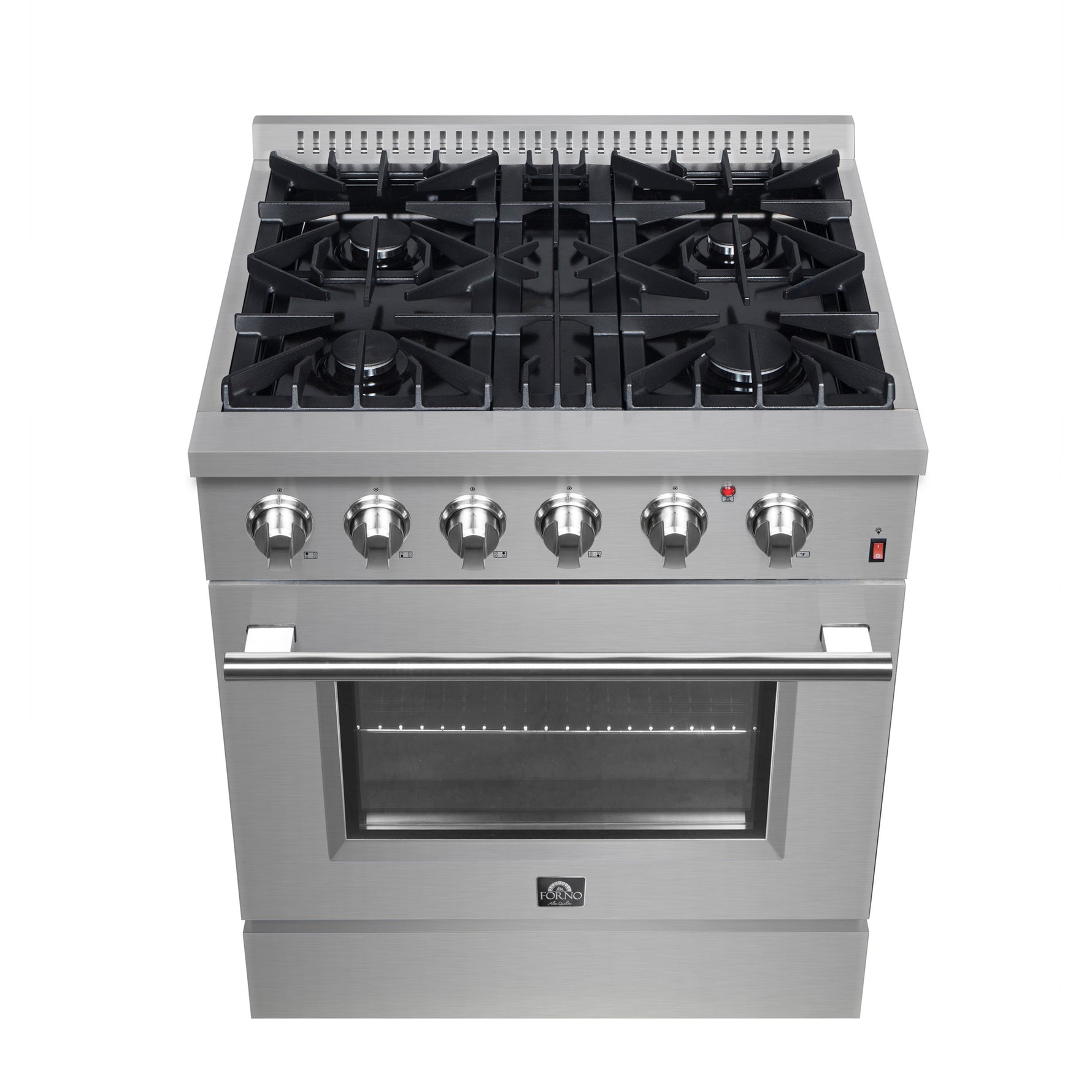 Forno Marco 30-Inch Dual Fuel Range, Stainless Steel, 4 Burners, 37,000 BTU, True Convection Oven, Energy Efficient - BonPrix Électroménagers