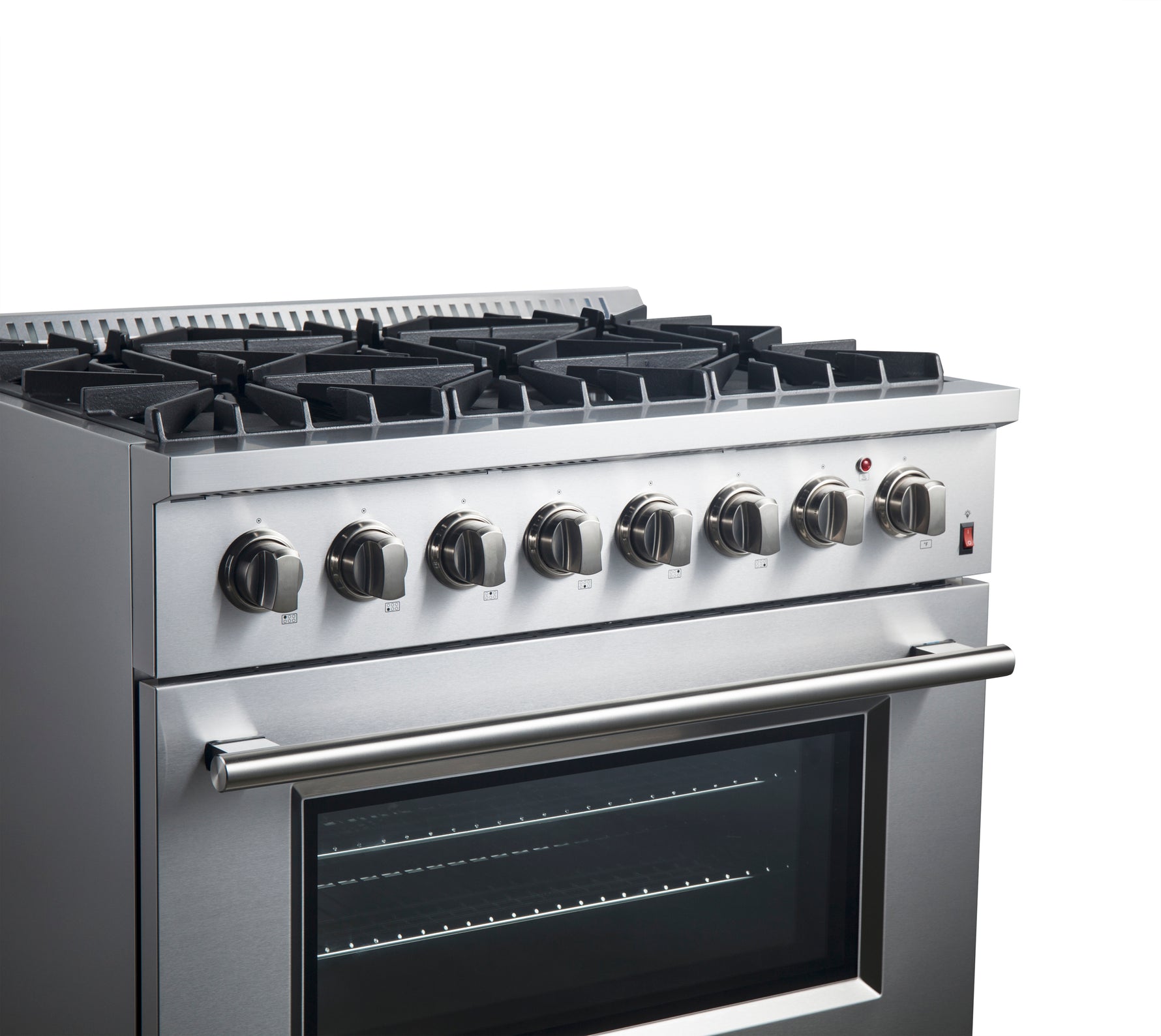 Forno Marco 36-Inch Dual Fuel Range, Stainless Steel, 6 Burners, 67,000 BTU, True Convection Oven, Energy Efficient - BonPrix Électroménagers