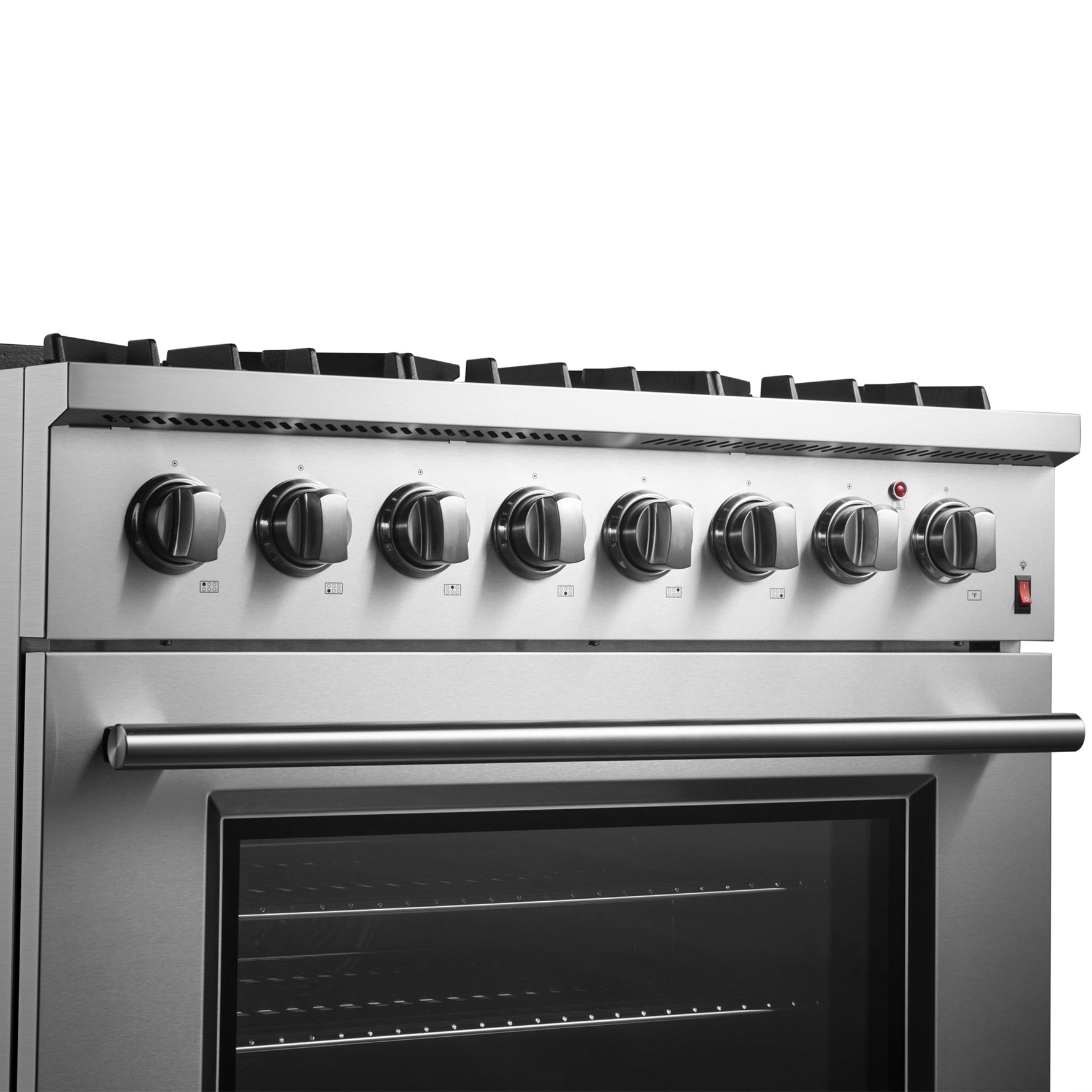 Forno Marco 36-Inch Dual Fuel Range, Stainless Steel, 6 Burners, 67,000 BTU, True Convection Oven, Energy Efficient - BonPrix Électroménagers
