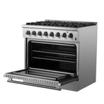 Forno Marco 36-Inch Dual Fuel Range, Stainless Steel, 6 Burners, 67,000 BTU, True Convection Oven, Energy Efficient - BonPrix Électroménagers