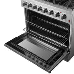 Forno Marco 36-Inch Dual Fuel Range, Stainless Steel, 6 Burners, 67,000 BTU, True Convection Oven, Energy Efficient - BonPrix Électroménagers