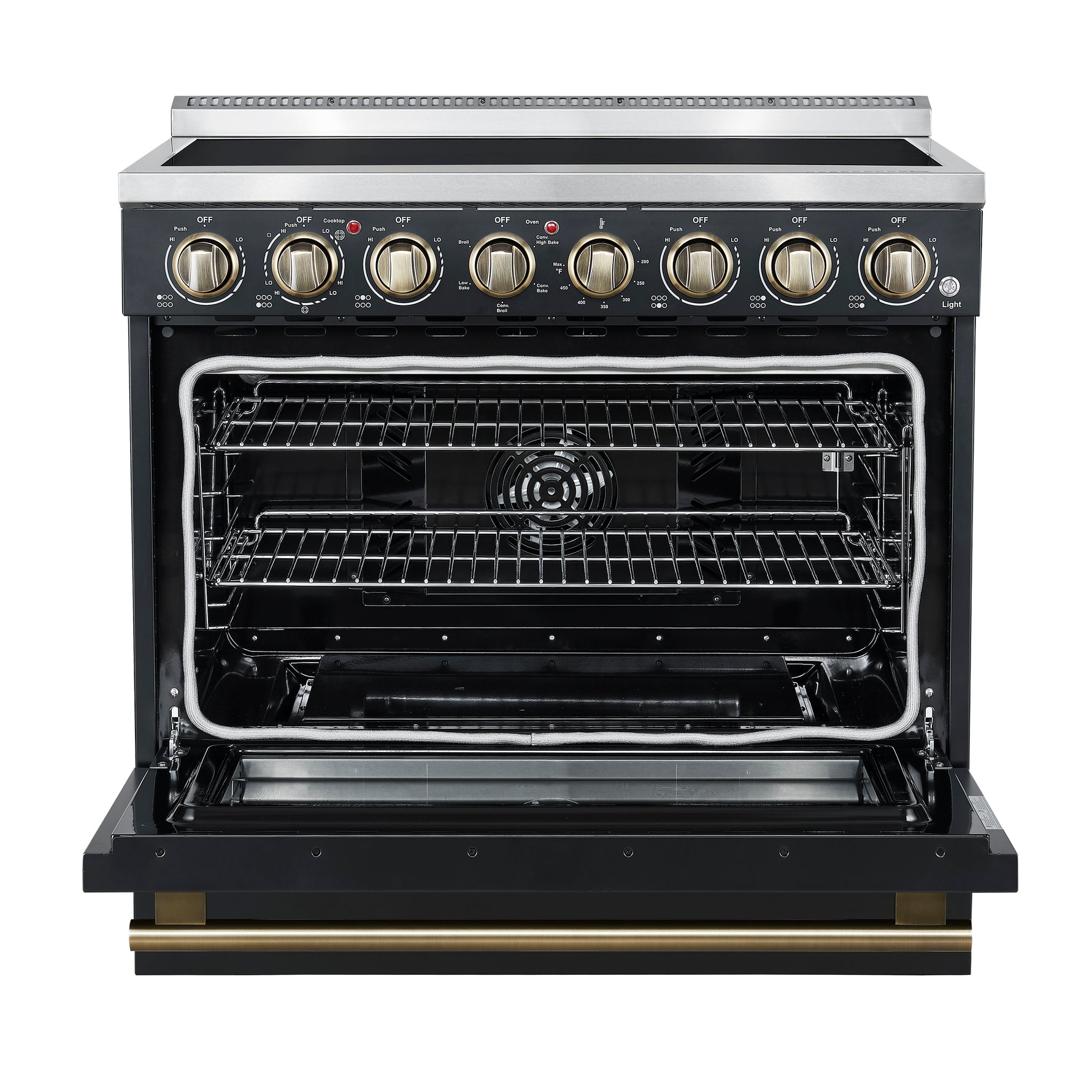 Forno Paolo 36 Inch Black Freestanding Electric Range, Stainless Steel, 5.44 cu.ft, True Convection Oven, Energy Efficient - BonPrix Électroménagers