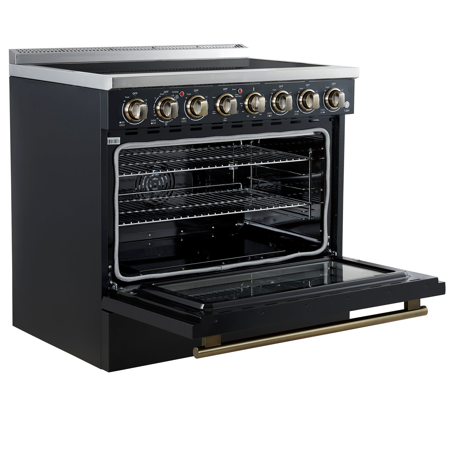 Forno Paolo 36 Inch Black Freestanding Electric Range, Stainless Steel, 5.44 cu.ft, True Convection Oven, Energy Efficient - BonPrix Électroménagers