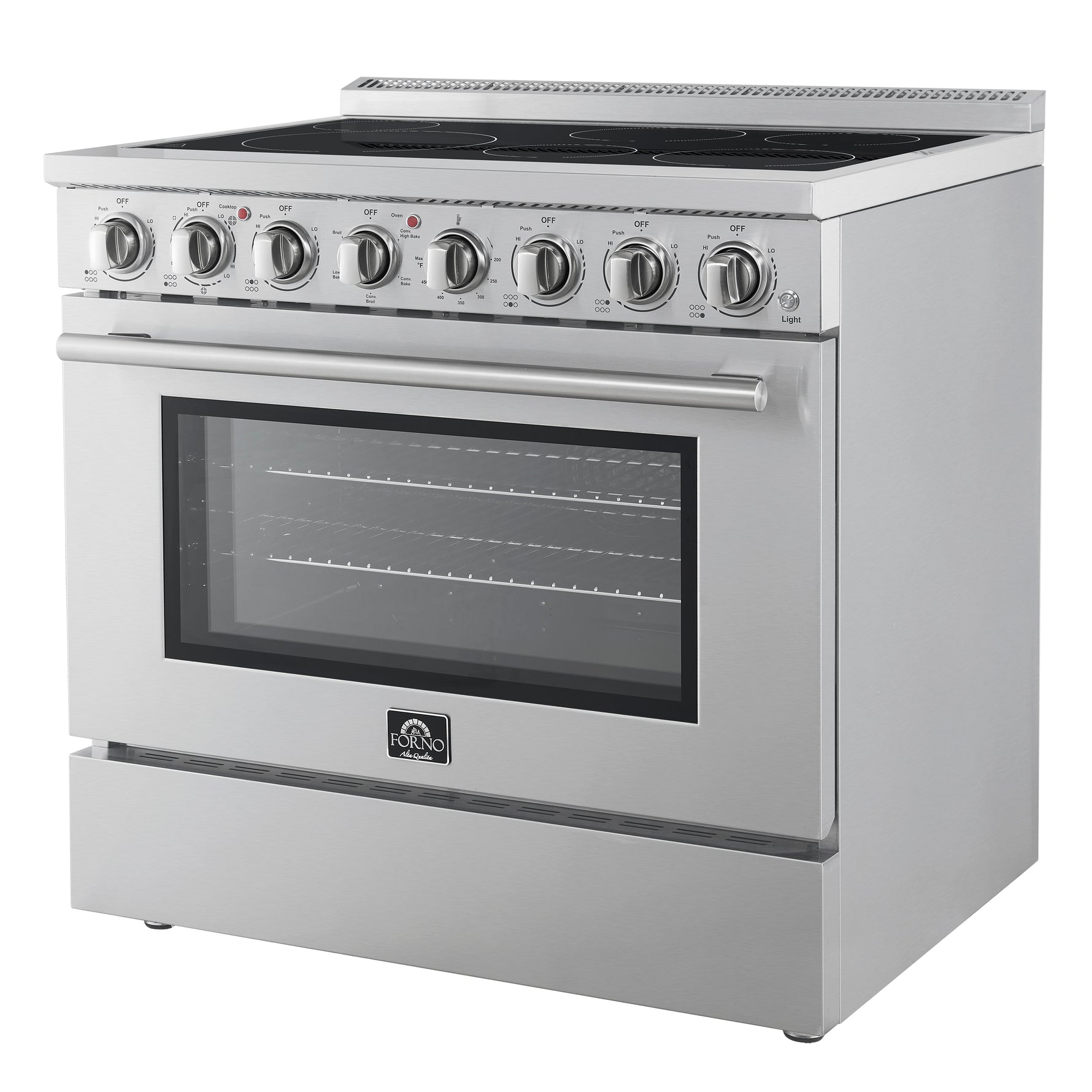 Forno Paolo 36 Inch Freestanding Electric Range, Stainless Steel, 5.44 cu.ft, True Convection Oven, Energy Efficient - BonPrix Électroménagers