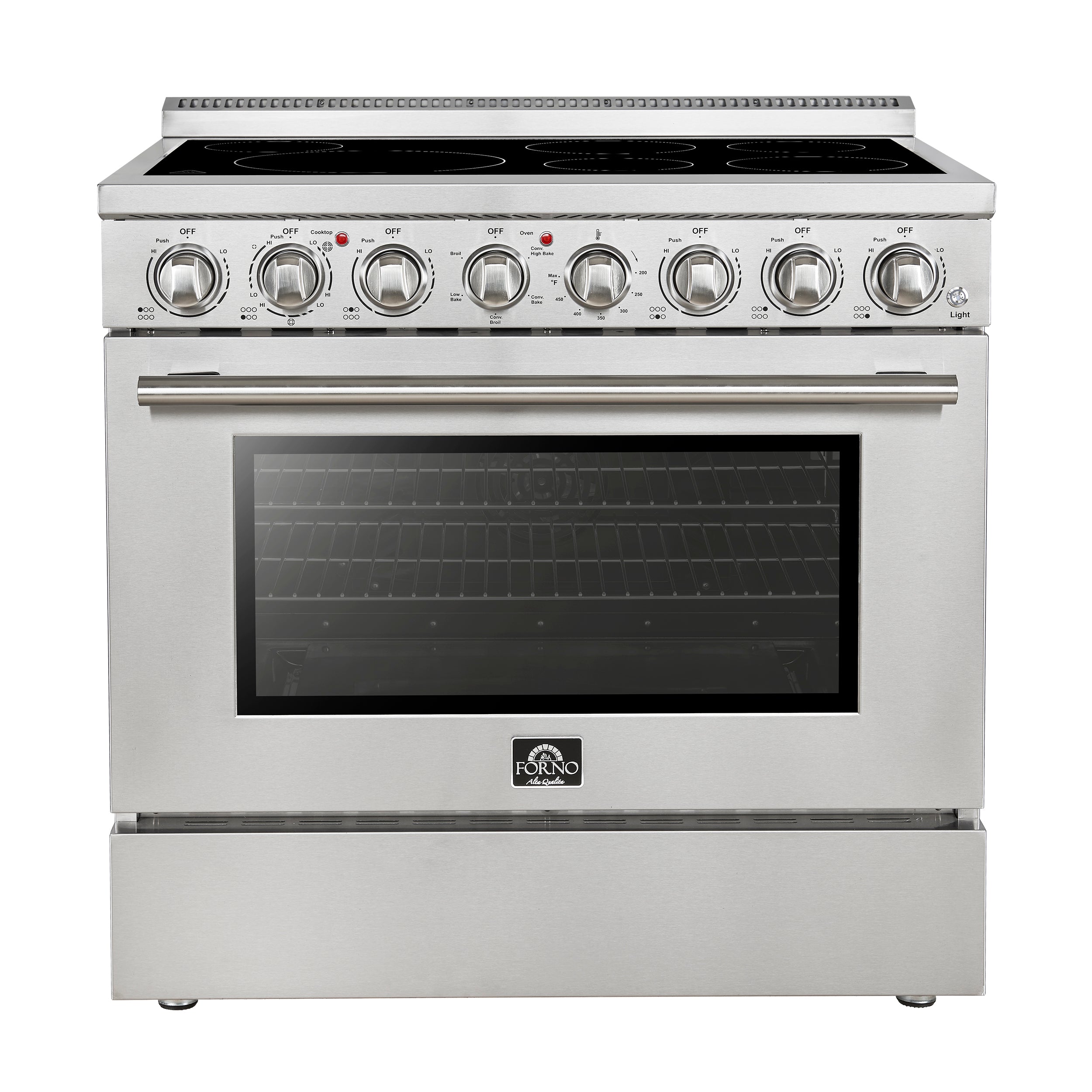 Forno Paolo 36 Inch Freestanding Electric Range, Stainless Steel, 5.44 cu.ft, True Convection Oven, Energy Efficient - BonPrix Électroménagers