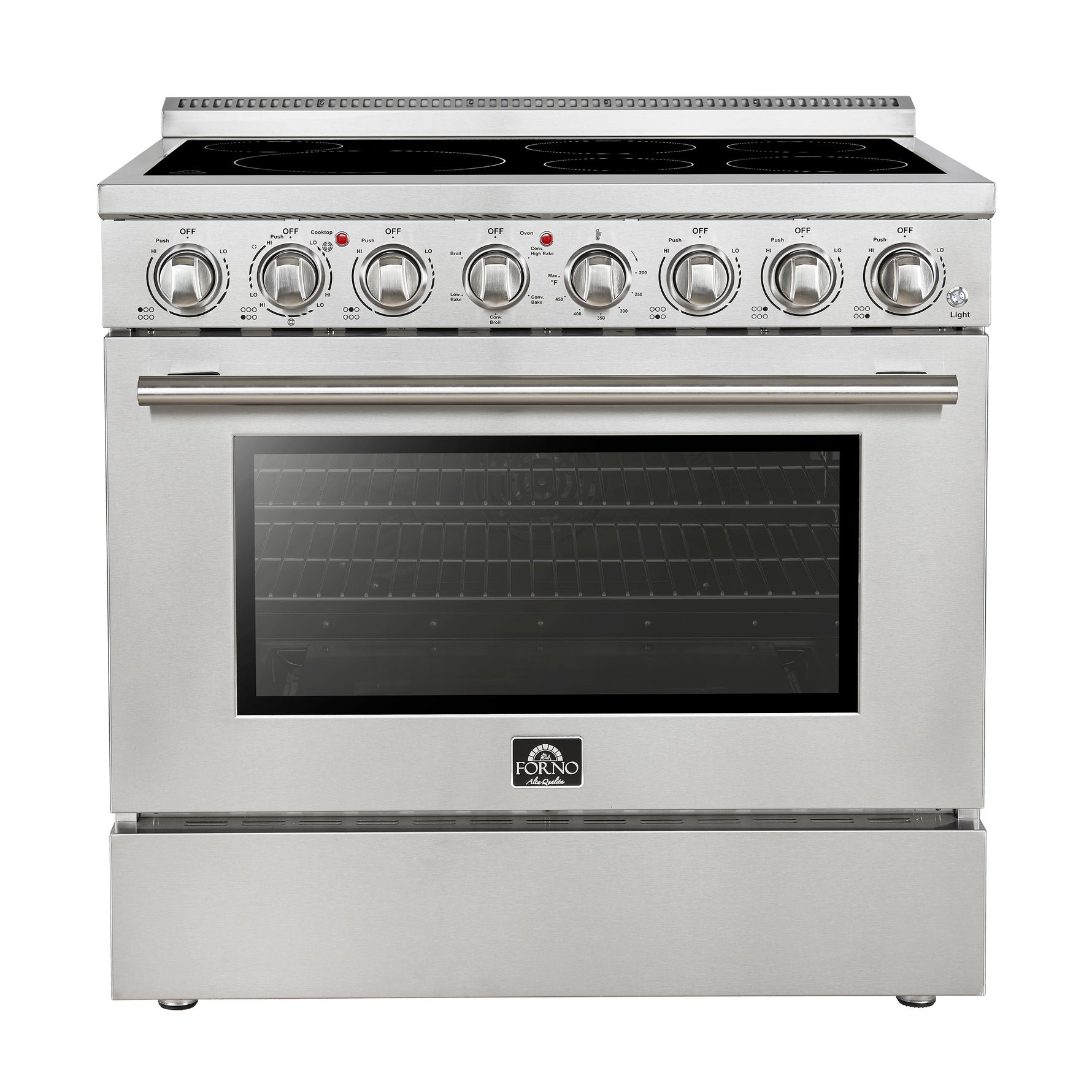 Forno Paolo 36 Inch Freestanding Electric Range, Stainless Steel, 5.44 cu.ft, True Convection Oven, Energy Efficient - BonPrix Électroménagers