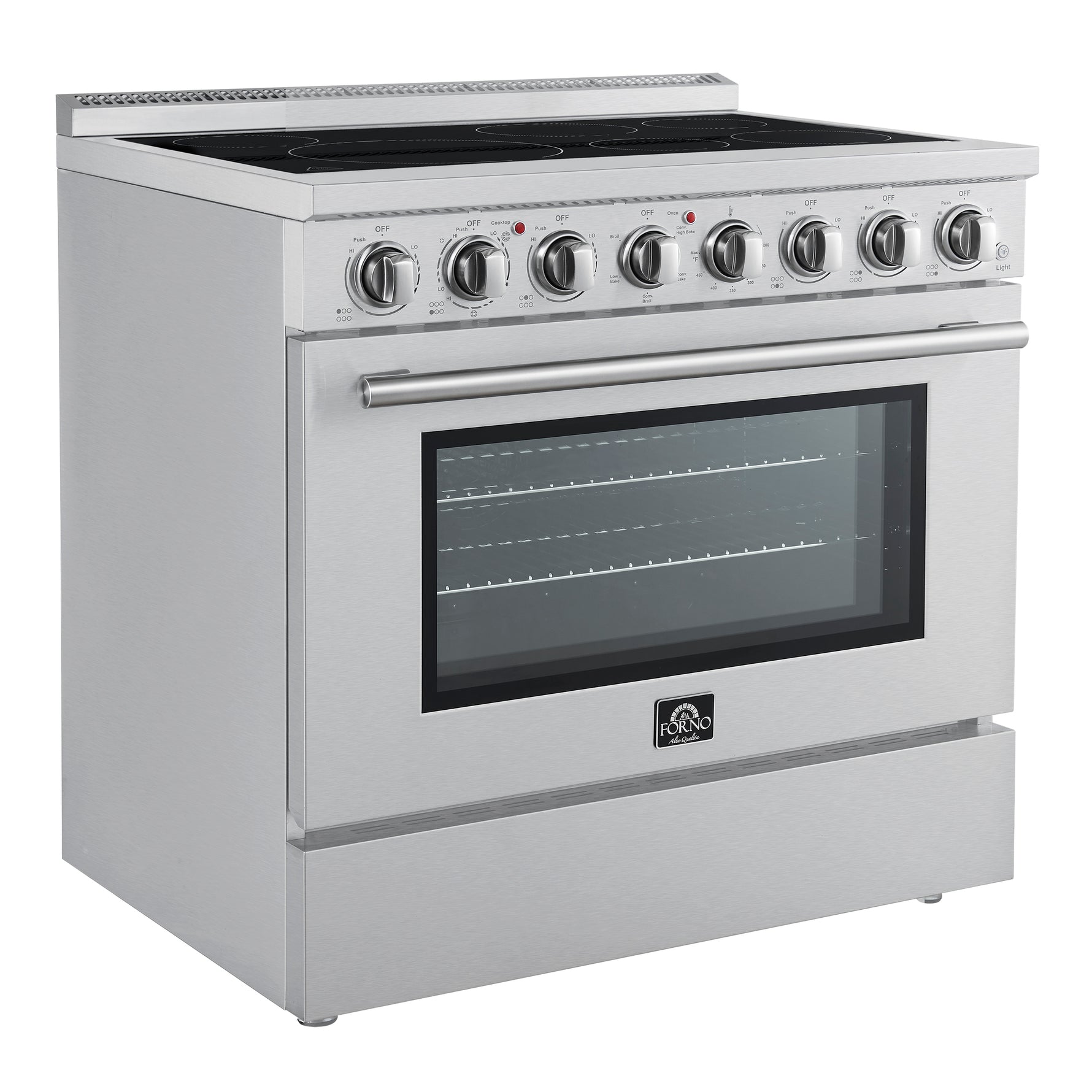 Forno Paolo 36 Inch Freestanding Electric Range, Stainless Steel, 5.44 cu.ft, True Convection Oven, Energy Efficient - BonPrix Électroménagers