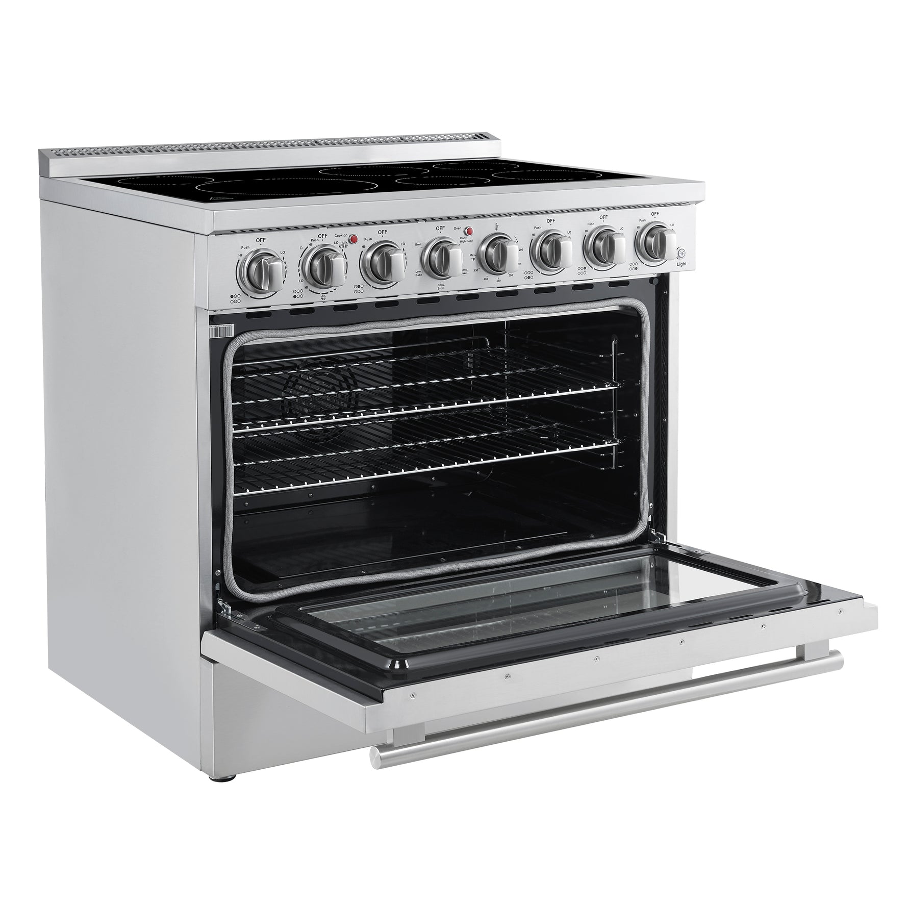 Forno Paolo 36 Inch Freestanding Electric Range, Stainless Steel, 5.44 cu.ft, True Convection Oven, Energy Efficient - BonPrix Électroménagers