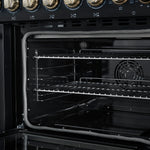Forno Paolo 48 Inch Freestanding Electric Range in Black with Antique Brass, 6.7 cu.ft, True Convection Oven, Energy Efficient - BonPrix Électroménagers