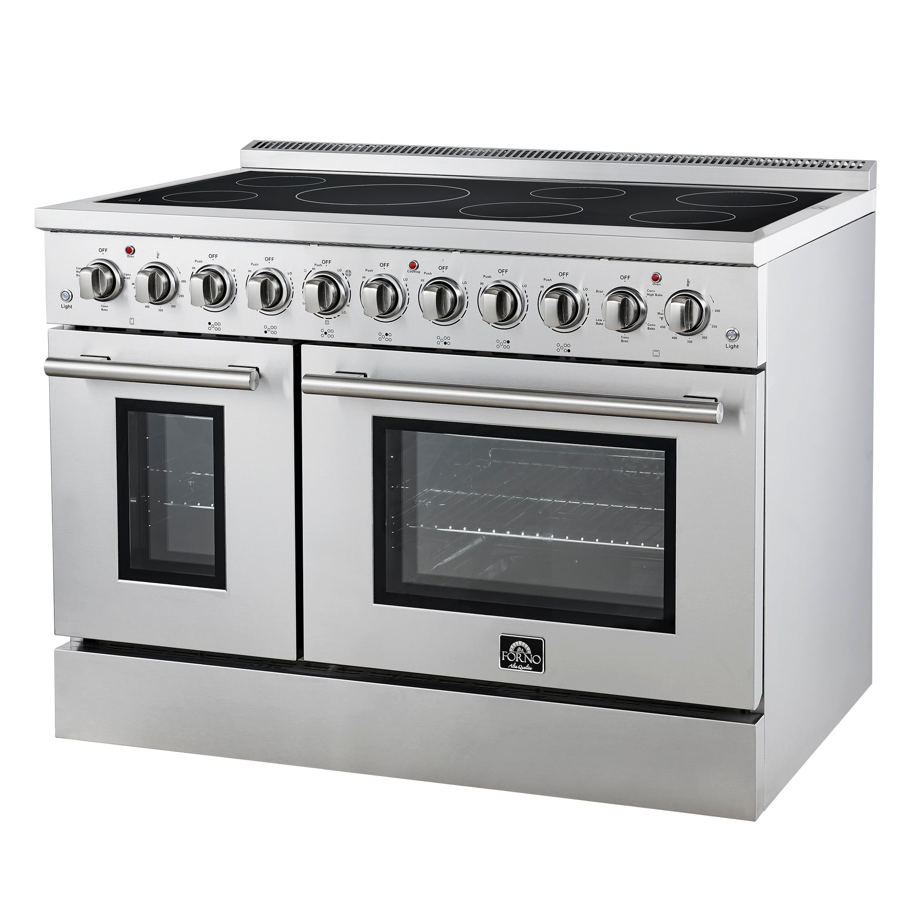 Forno Paolo 48 Inch Freestanding Electric Range, Stainless Steel, 6.7 cu.ft, True Convection Oven, Energy Efficient - BonPrix Électroménagers