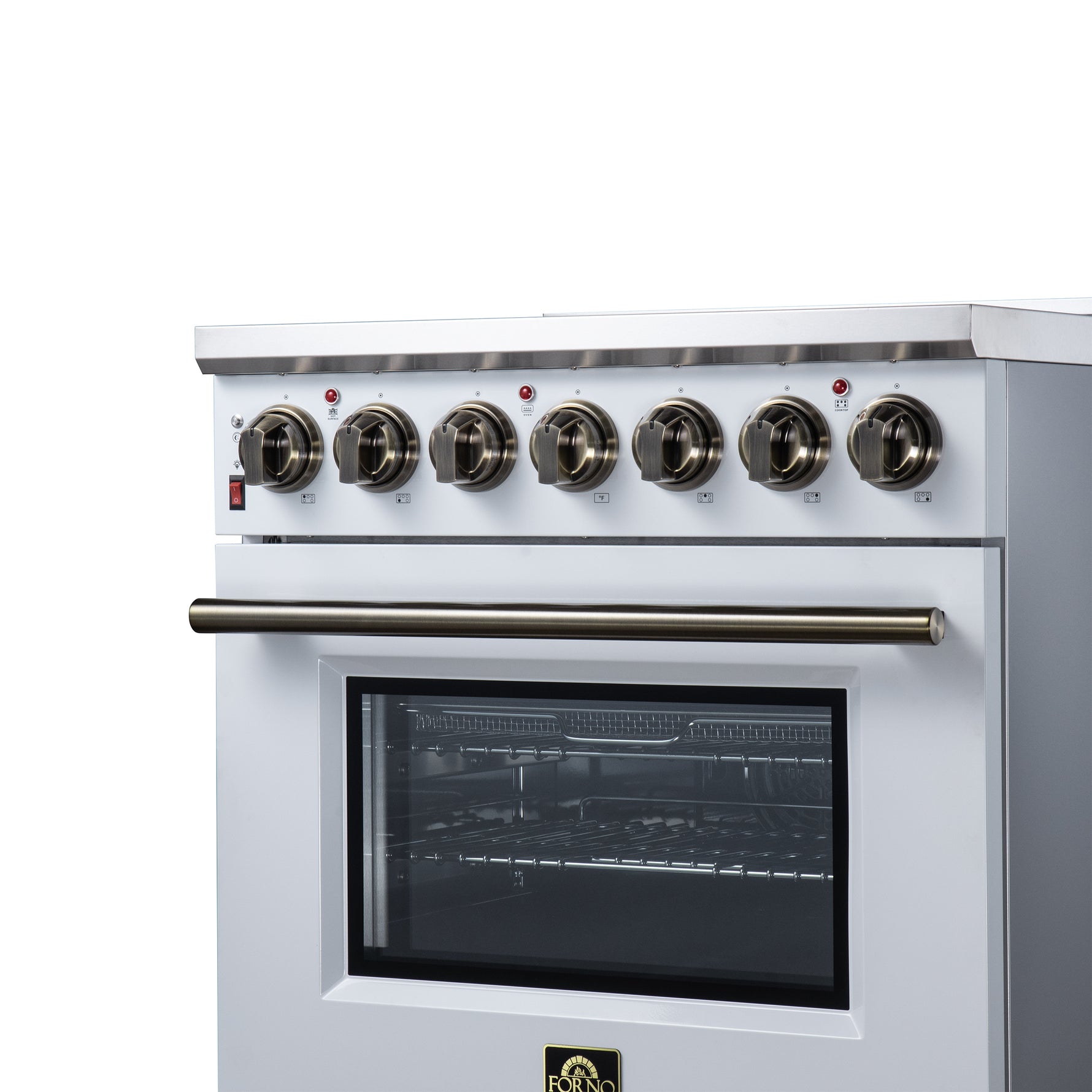 Massimo 30 Inch Freestanding Electric range, 5 radiant burners, 4.32 cf. True Convection oven, Air Fryer Kit, White