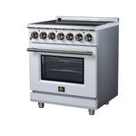 Massimo 30 Inch Freestanding Electric range, 5 radiant burners, 4.32 cf. True Convection oven, Air Fryer Kit, White