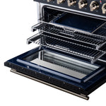 Massimo 36 Inch Freestanding Electric range, 5 radiant burners, 5.36 cf. True Convection oven, Air fryer kit, Black