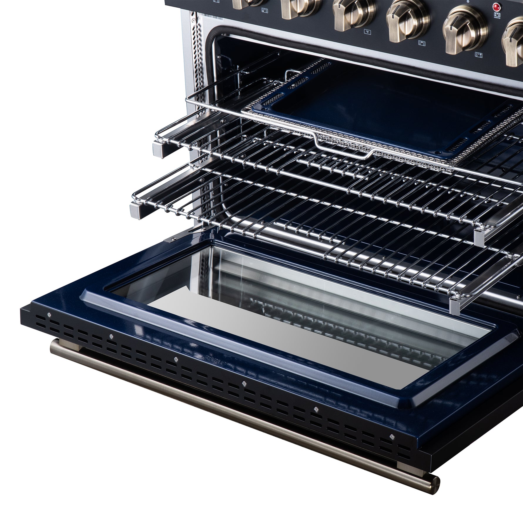 Massimo 36 Inch Freestanding Electric range, 5 radiant burners, 5.36 cf. True Convection oven, Air fryer kit, Black