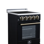 Forno Pallerano 20 Inch Freestanding Electric Range in Black, Canada Version, Plug and Cord Included - BonPrix Électroménagers