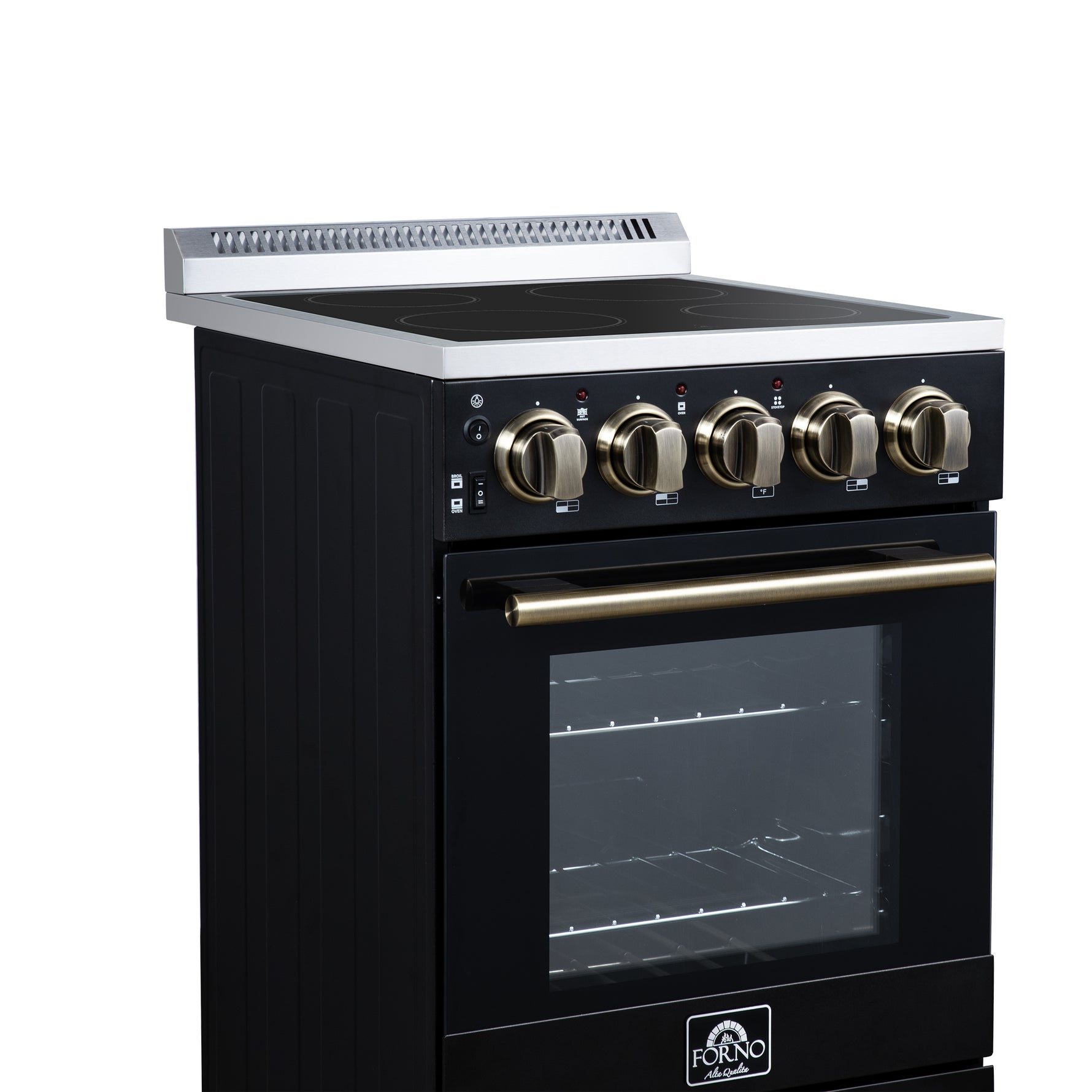 Forno Pallerano 20 Inch Freestanding Electric Range in Black, Canada Version, Plug and Cord Included - BonPrix Électroménagers