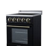 Forno Pallerano 20 Inch Freestanding Electric Range in Black, Canada Version, Plug and Cord Included - BonPrix Électroménagers