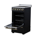 Forno Pallerano 20 Inch Freestanding Electric Range in Black, Canada Version, Plug and Cord Included - BonPrix Électroménagers