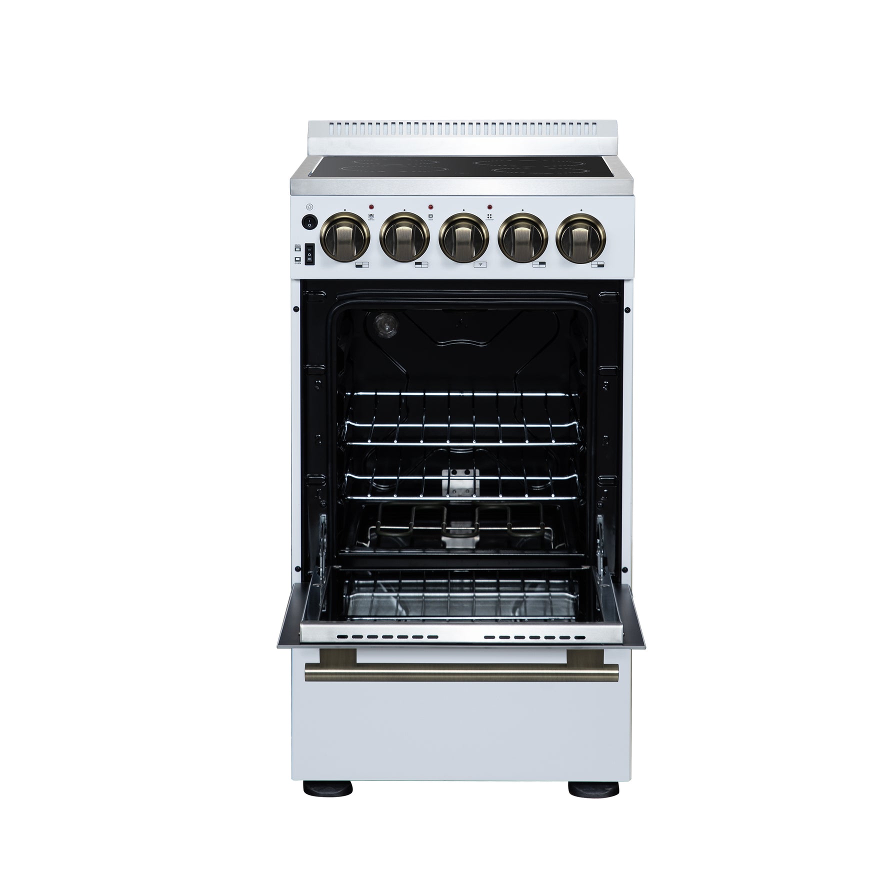 Forno Pallerano 20 Inch Freestanding Electric Range in White, Canada Version, Plug and Cord Included - BonPrix Électroménagers