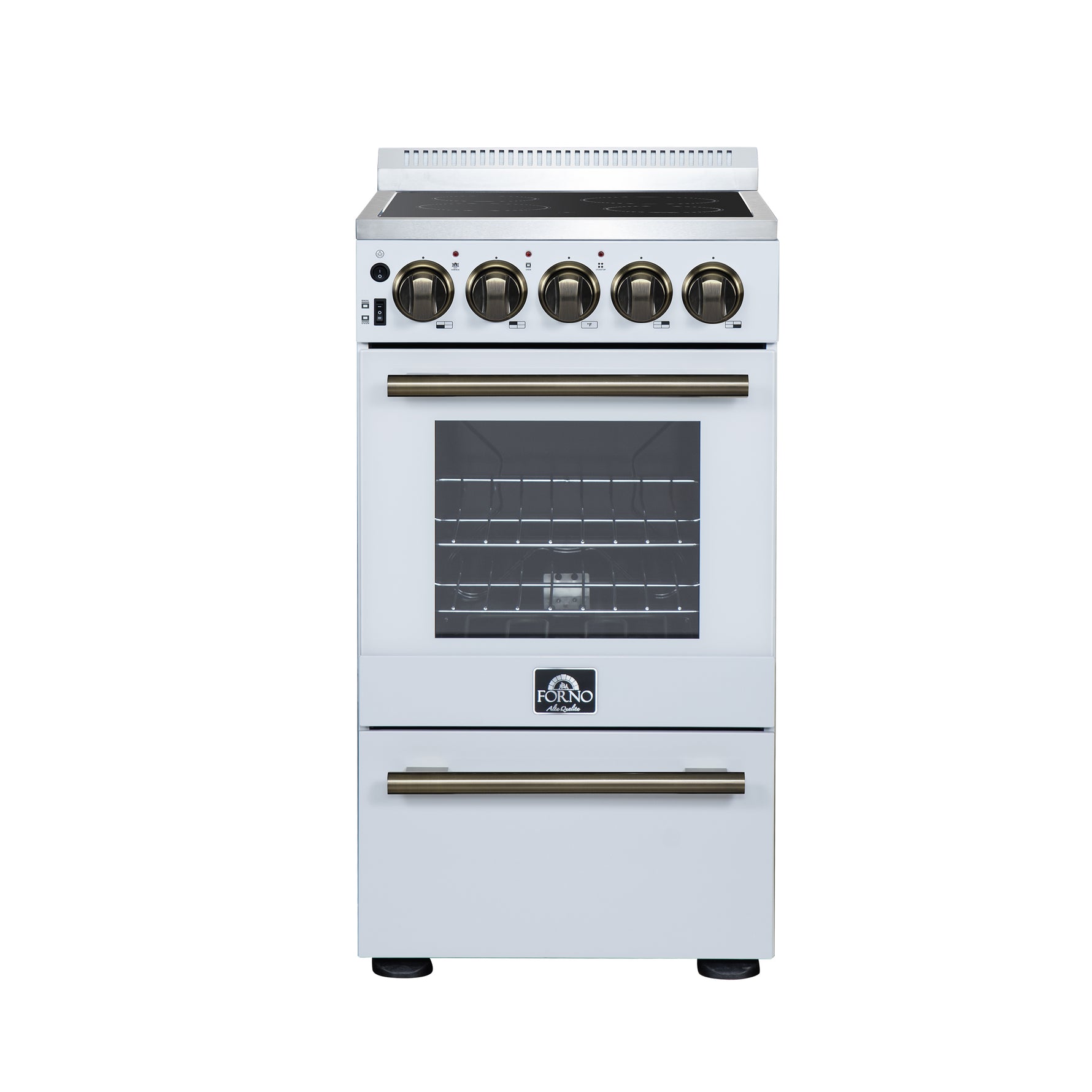 Forno Pallerano 20 Inch Freestanding Electric Range in White, Canada Version, Plug and Cord Included - BonPrix Électroménagers