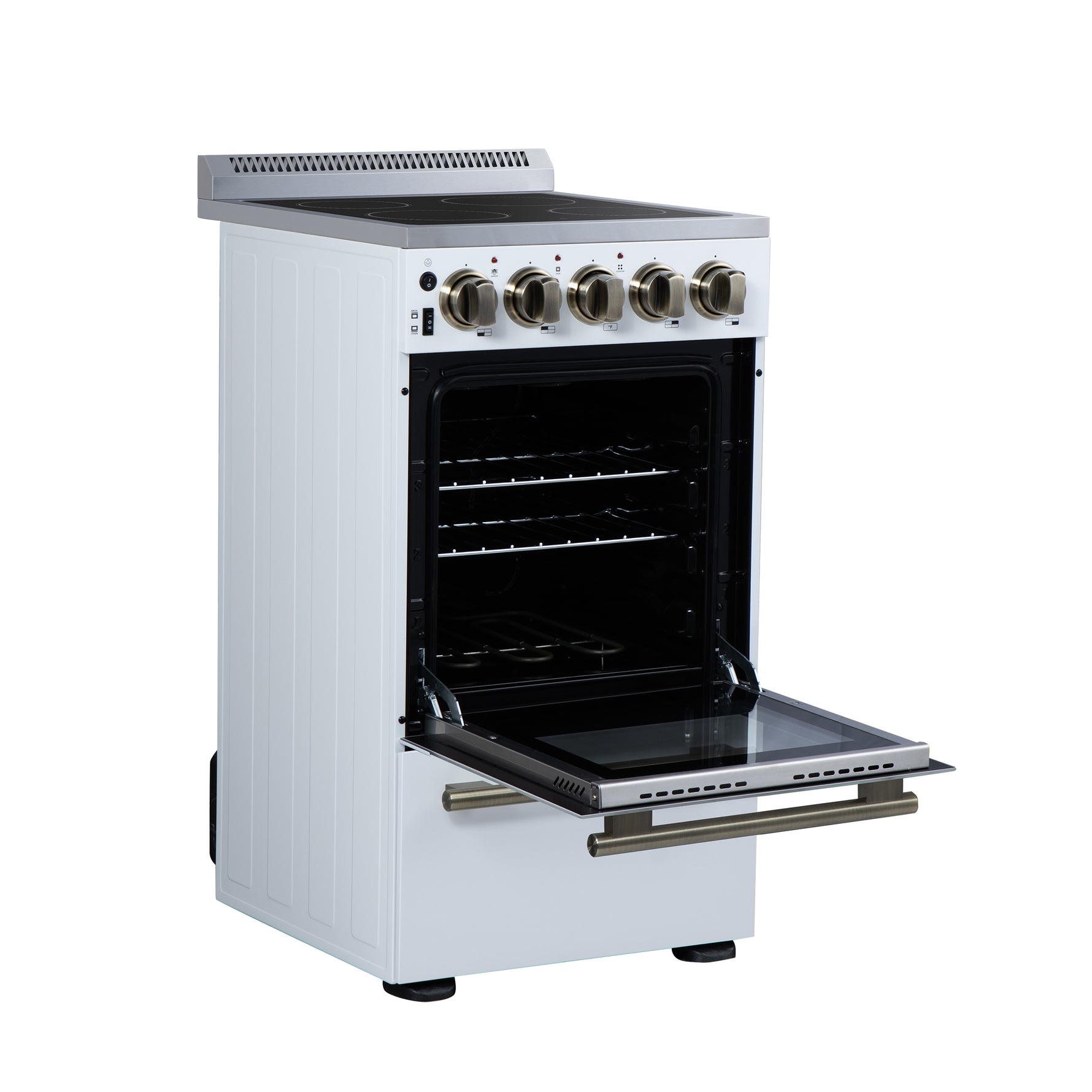 Forno Pallerano 20 Inch Freestanding Electric Range in White, Canada Version, Plug and Cord Included - BonPrix Électroménagers