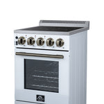 Forno Pallerano 20 Inch Freestanding Electric Range in White, Canada Version, Plug and Cord Included - BonPrix Électroménagers