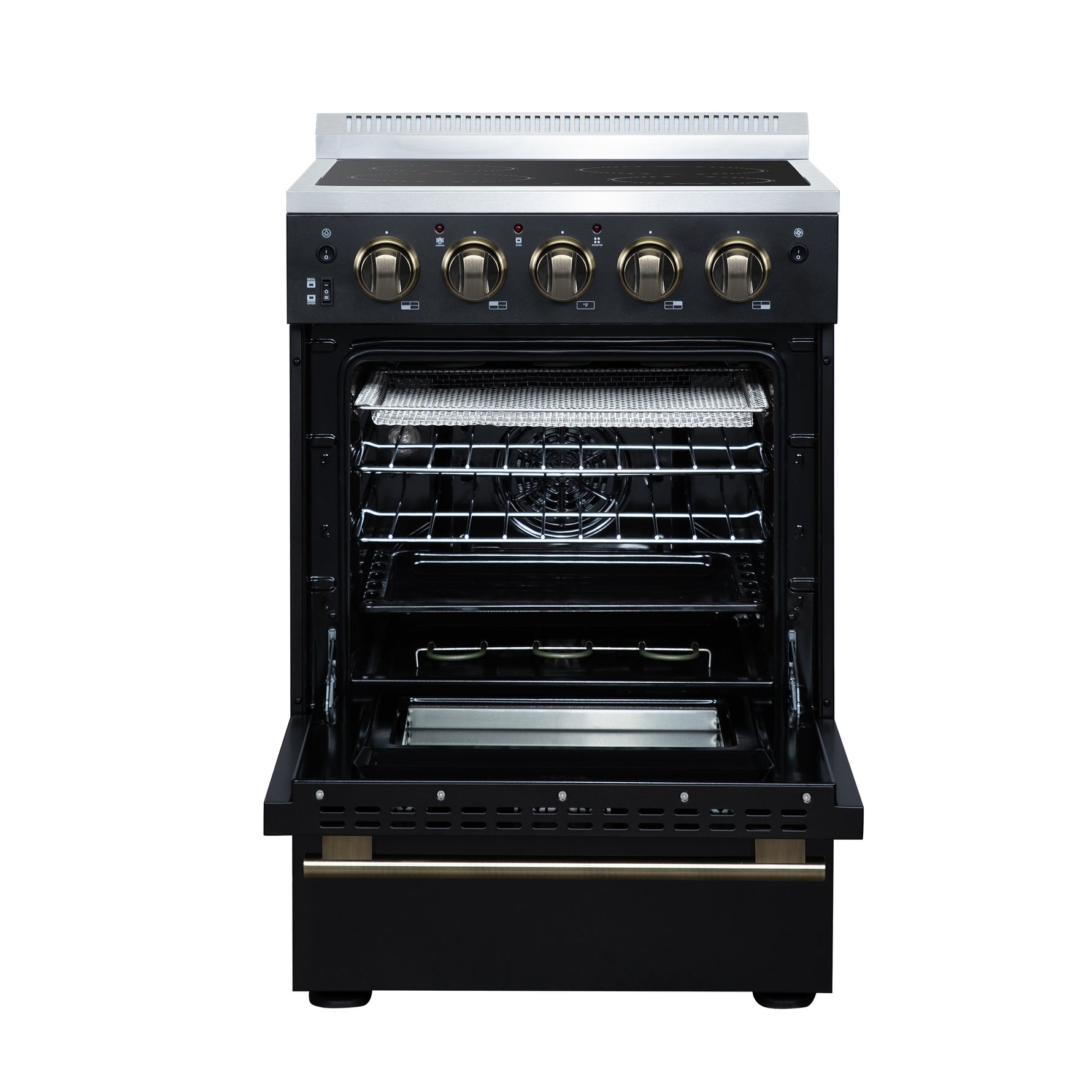 Forno Loiano 24 Inch Freestanding Electric Range in Black, Canada Version, Plug and Cord Included - BonPrix Électroménagers