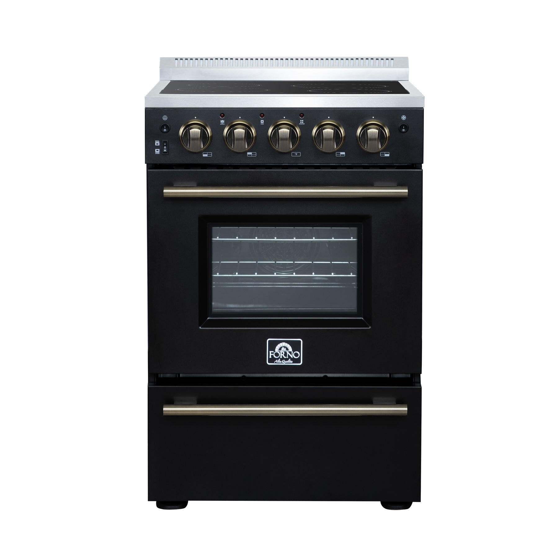 Forno Loiano 24 Inch Freestanding Electric Range in Black, Canada Version, Plug and Cord Included - BonPrix Électroménagers