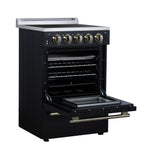 Forno Loiano 24 Inch Freestanding Electric Range in Black, Canada Version, Plug and Cord Included - BonPrix Électroménagers