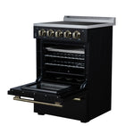 Forno Loiano 24 Inch Freestanding Electric Range in Black, Canada Version, Plug and Cord Included - BonPrix Électroménagers