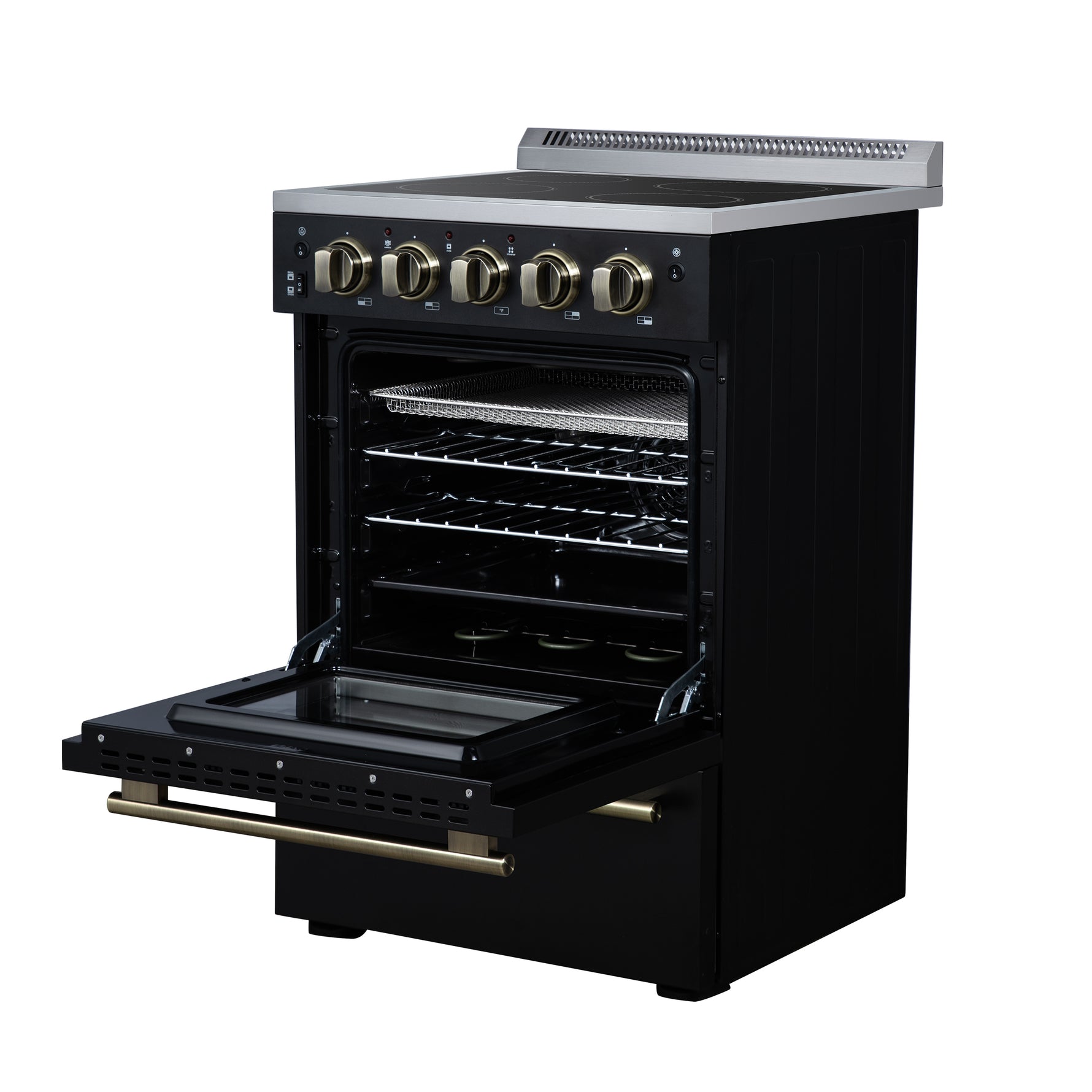 Forno Loiano 24 Inch Freestanding Electric Range in Black, Canada Version, Plug and Cord Included - BonPrix Électroménagers