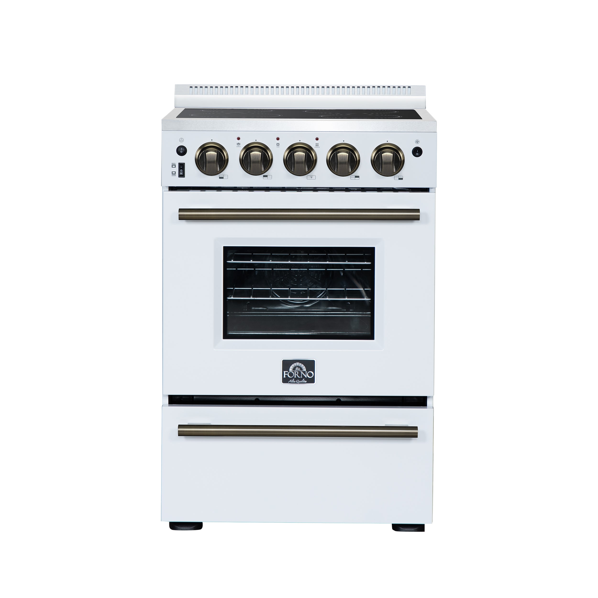 Forno Loiano 24 Inch Freestanding Electric Range in White, Canada Version, Plug and Cord Included - BonPrix Électroménagers