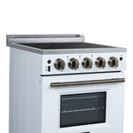 Forno Loiano 24 Inch Freestanding Electric Range in White, Canada Version, Plug and Cord Included - BonPrix Électroménagers