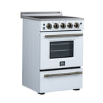 Forno Loiano 24 Inch Freestanding Electric Range in White, Canada Version, Plug and Cord Included - BonPrix Électroménagers