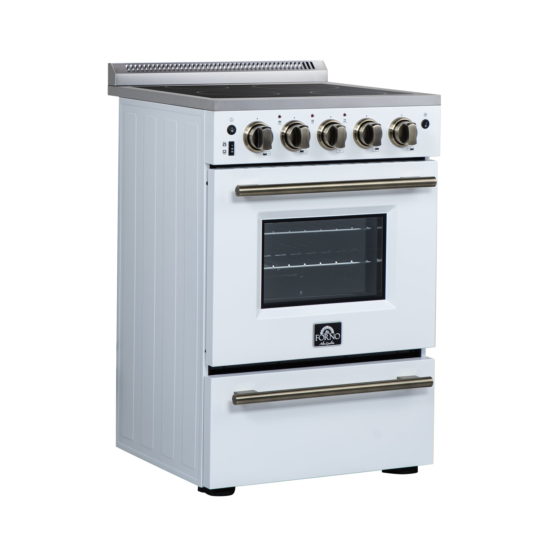 Forno Loiano 24 Inch Freestanding Electric Range in White, Canada Version, Plug and Cord Included - BonPrix Électroménagers