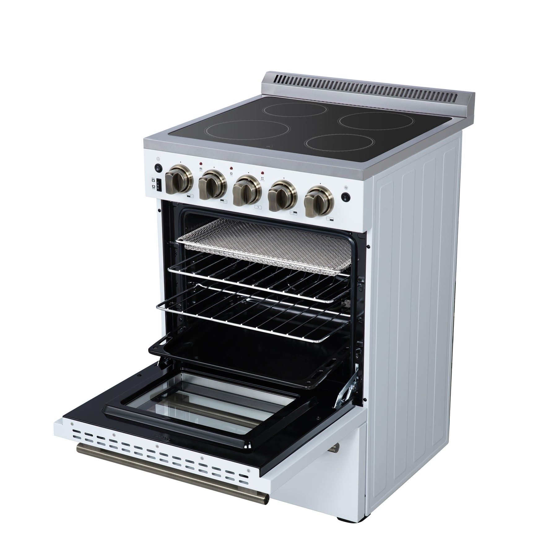 Forno Loiano 24 Inch Freestanding Electric Range in White, Canada Version, Plug and Cord Included - BonPrix Électroménagers