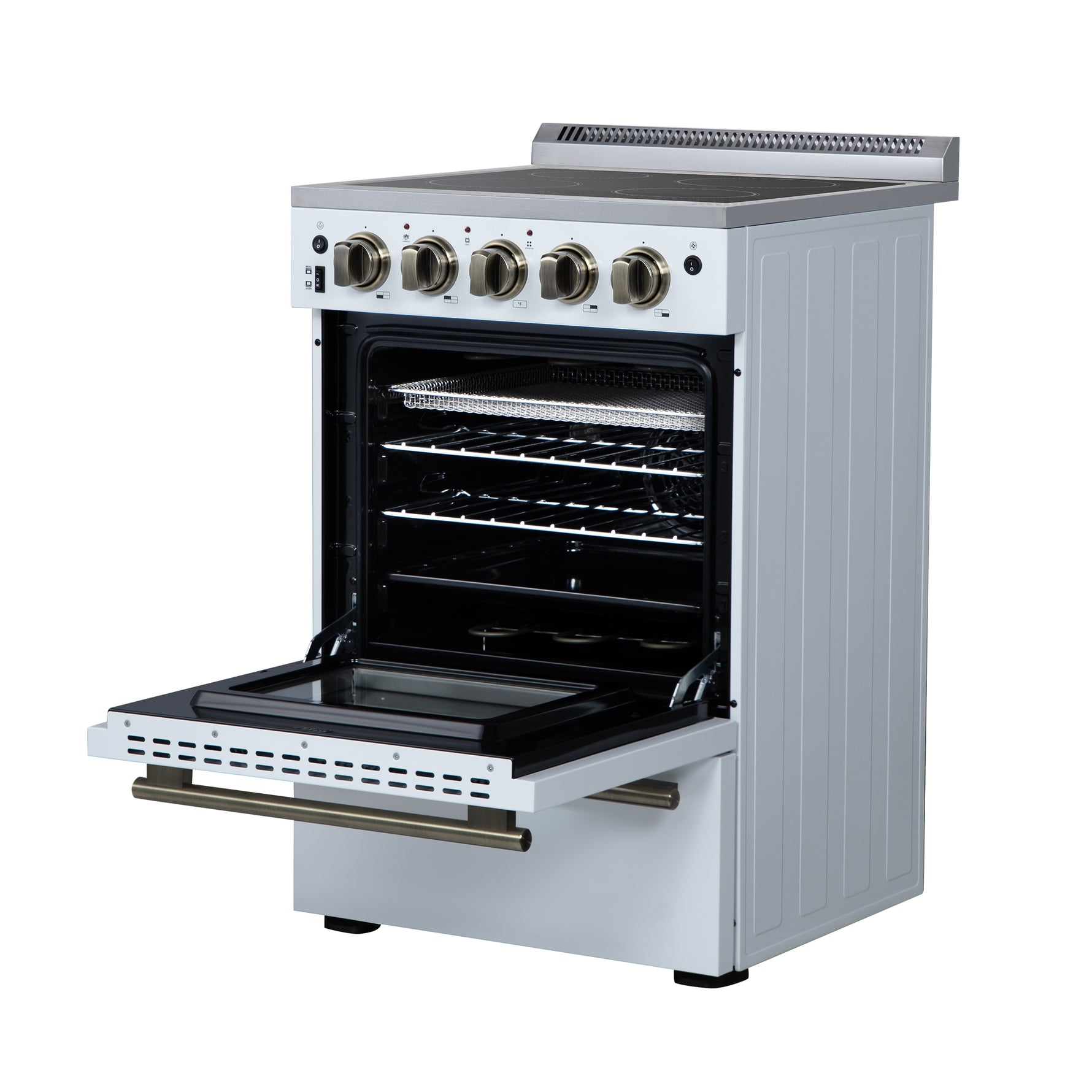 Forno Loiano 24 Inch Freestanding Electric Range in White, Canada Version, Plug and Cord Included - BonPrix Électroménagers