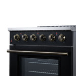 Galiano 30 Inch Freestanding Electric range, 4 radiant burners, 4.32 cf. True Convection oven, Air fryer kit, Black