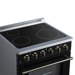 Galiano 30 Inch Freestanding Electric range, 4 radiant burners, 4.32 cf. True Convection oven, Air fryer kit, Black