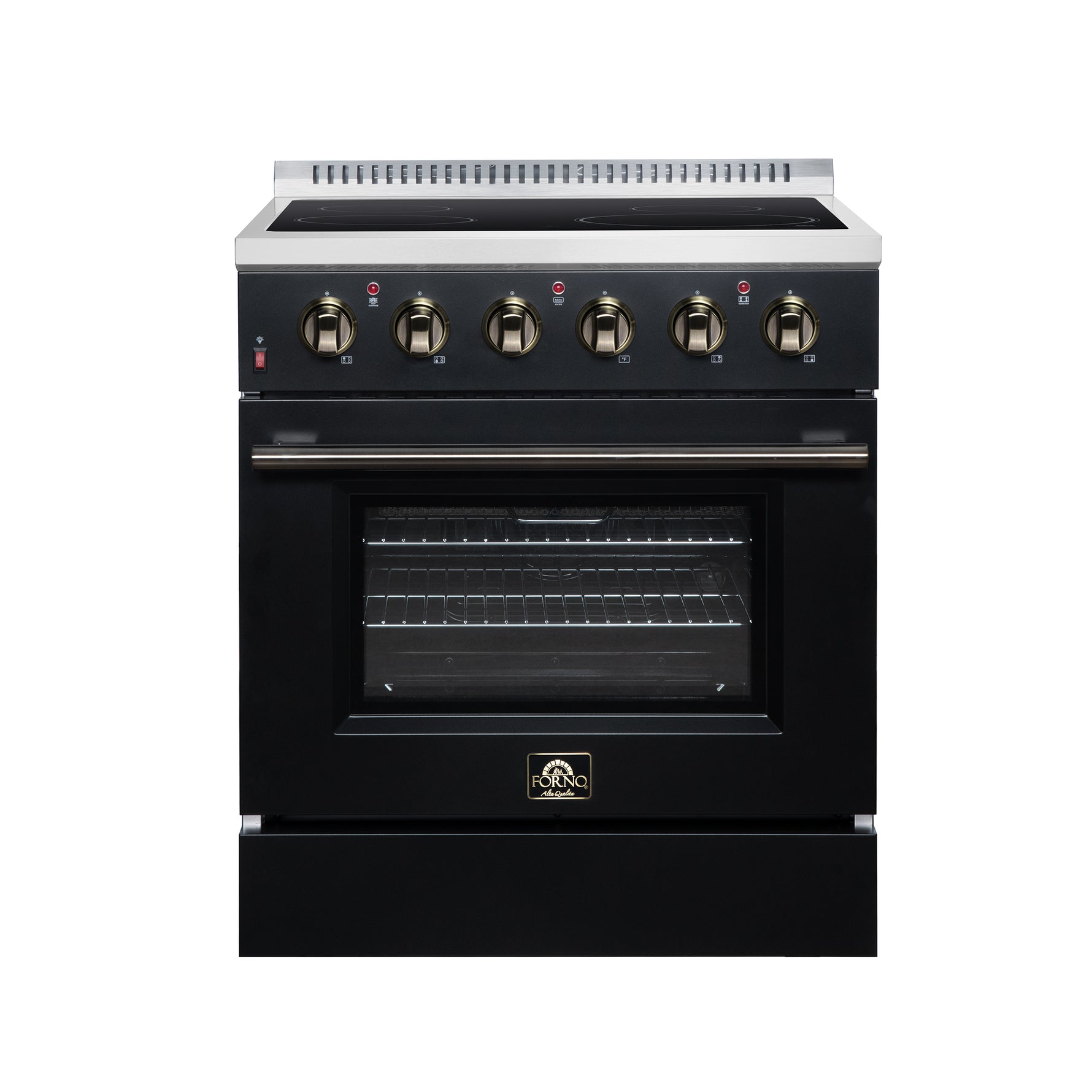 Galiano 30 Inch Freestanding Electric range, 4 radiant burners, 4.32 cf. True Convection oven, Air fryer kit, Black