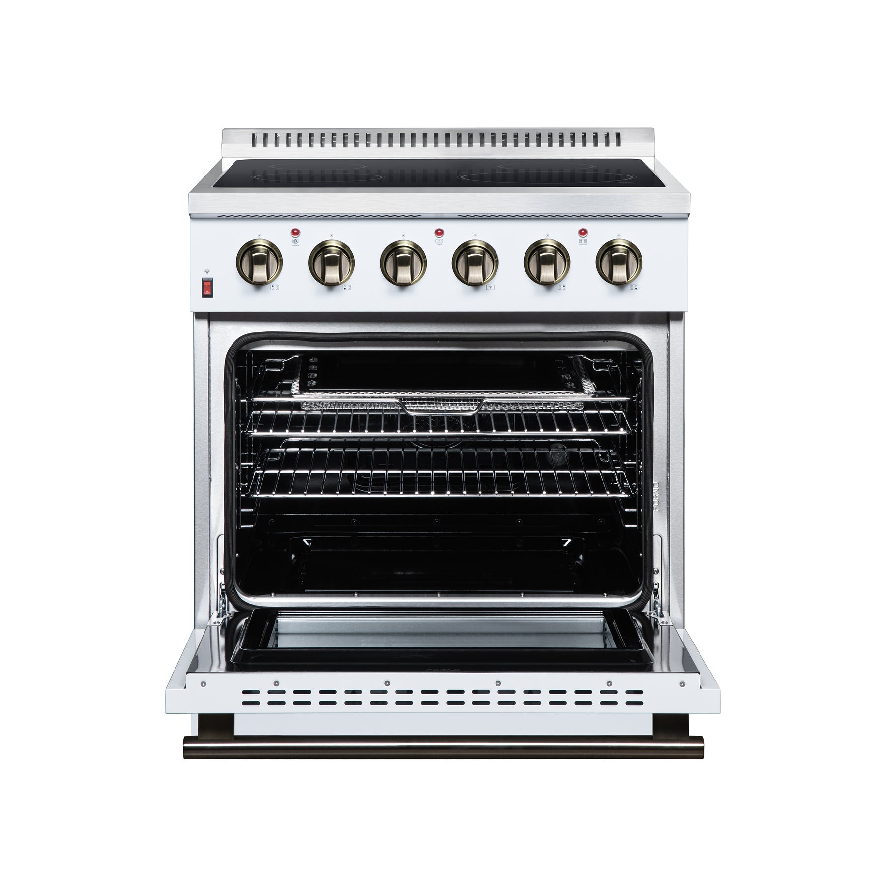 Galiano 30 Inch Freestanding Electric range, 4 radiant burners, 4.32 cf. True Convection oven, Air fryer kit, White