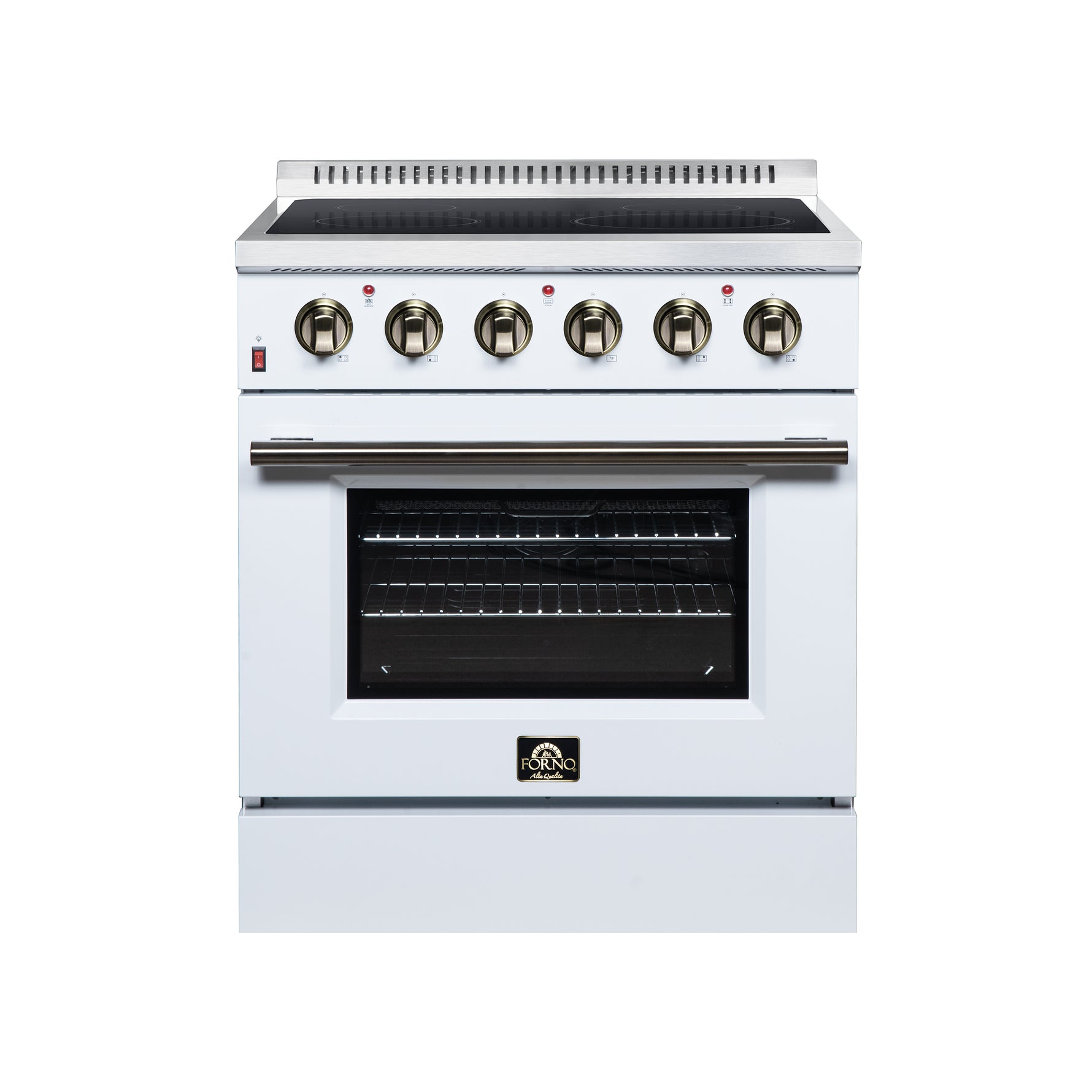 Galiano 30 Inch Freestanding Electric range, 4 radiant burners, 4.32 cf. True Convection oven, Air fryer kit, White