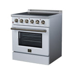 Galiano 30 Inch Freestanding Electric range, 4 radiant burners, 4.32 cf. True Convection oven, Air fryer kit, White
