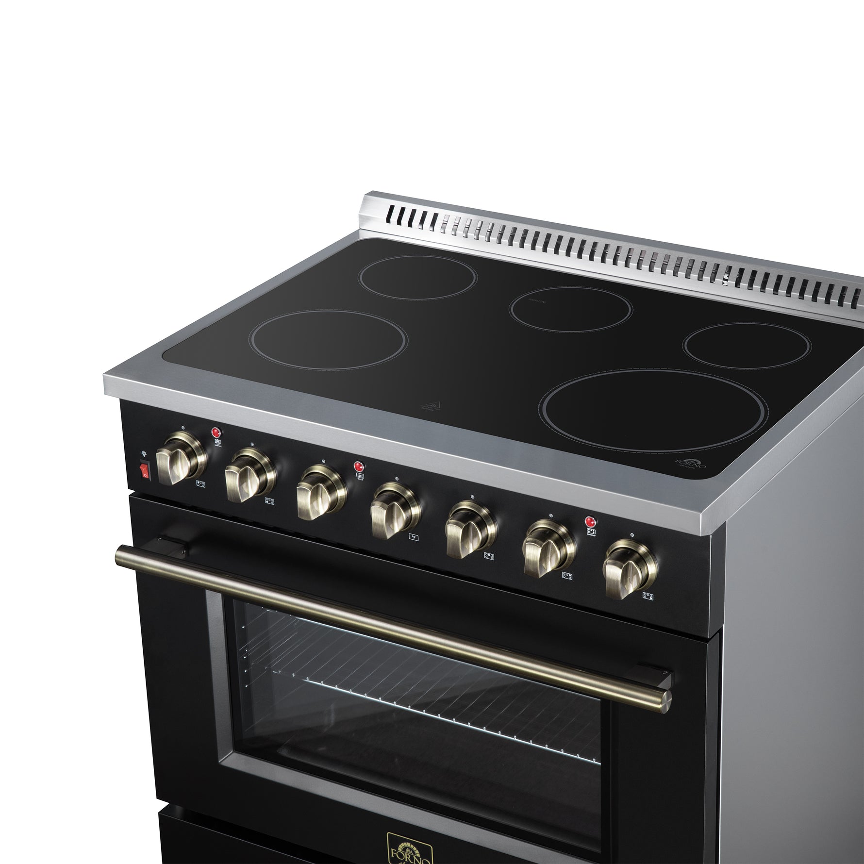 Galiano 36 Inch Freestanding Electric range, 5 radiant burners, 5.36 cf. True Convection oven, Air fryer kit, Black