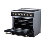 Galiano 36 Inch Freestanding Electric range, 5 radiant burners, 5.36 cf. True Convection oven, Air fryer kit, Black