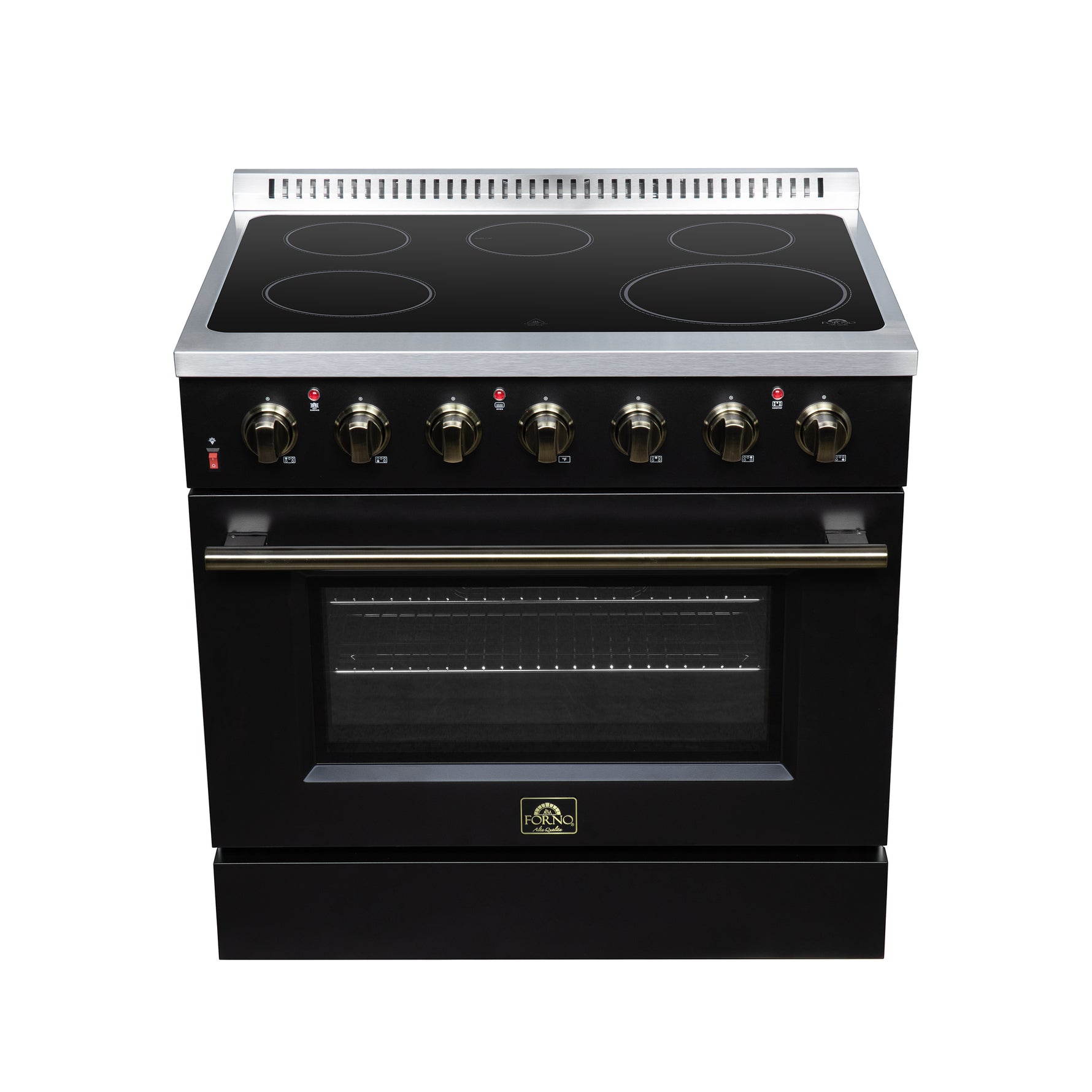 Galiano 36 Inch Freestanding Electric range, 5 radiant burners, 5.36 cf. True Convection oven, Air fryer kit, Black