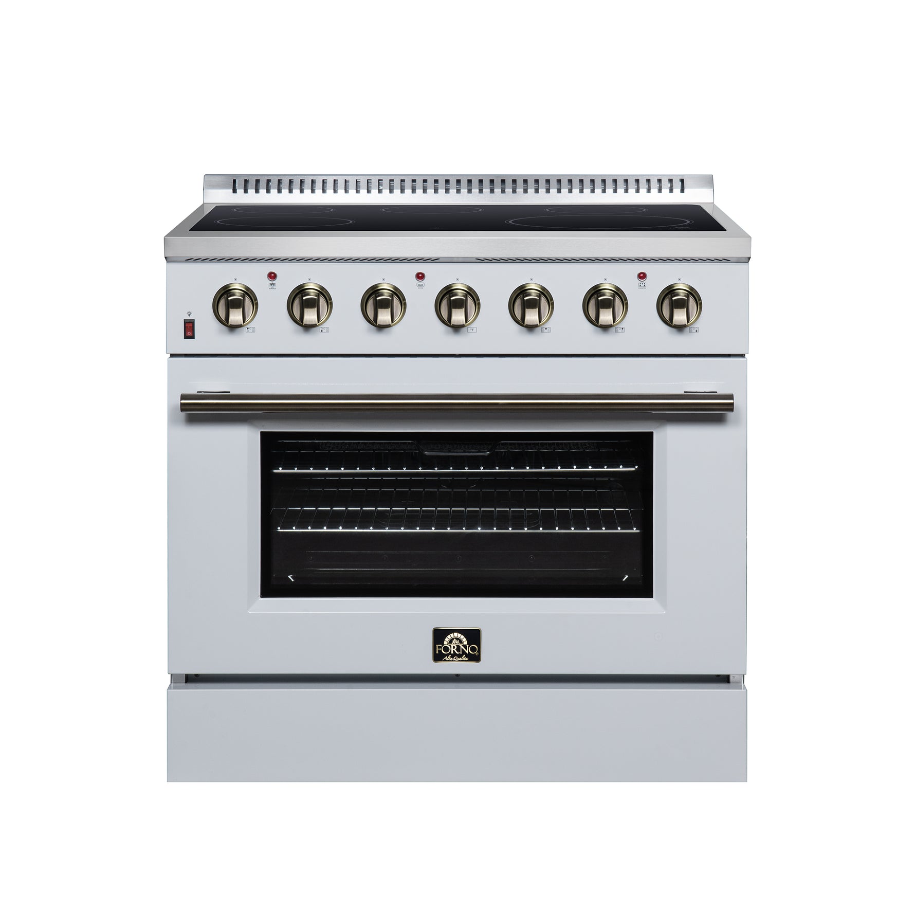 Galiano 36 Inch Freestanding Electric range, 5 radiant burners, 5.36 cf. True Convection oven, Air fryer kit, White